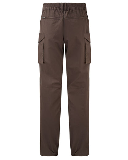 Deep Bark coloured Ridgeline Mens Grafter Trousers on white background 