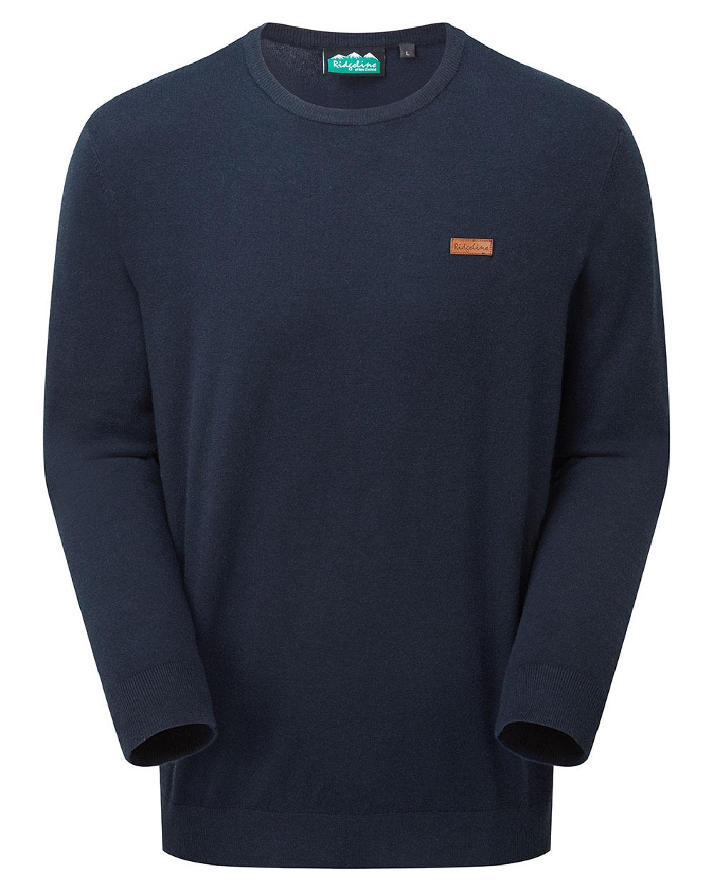 Navy coloured Ridgeline Mens Hartland Crew Knit Jumper on white background 