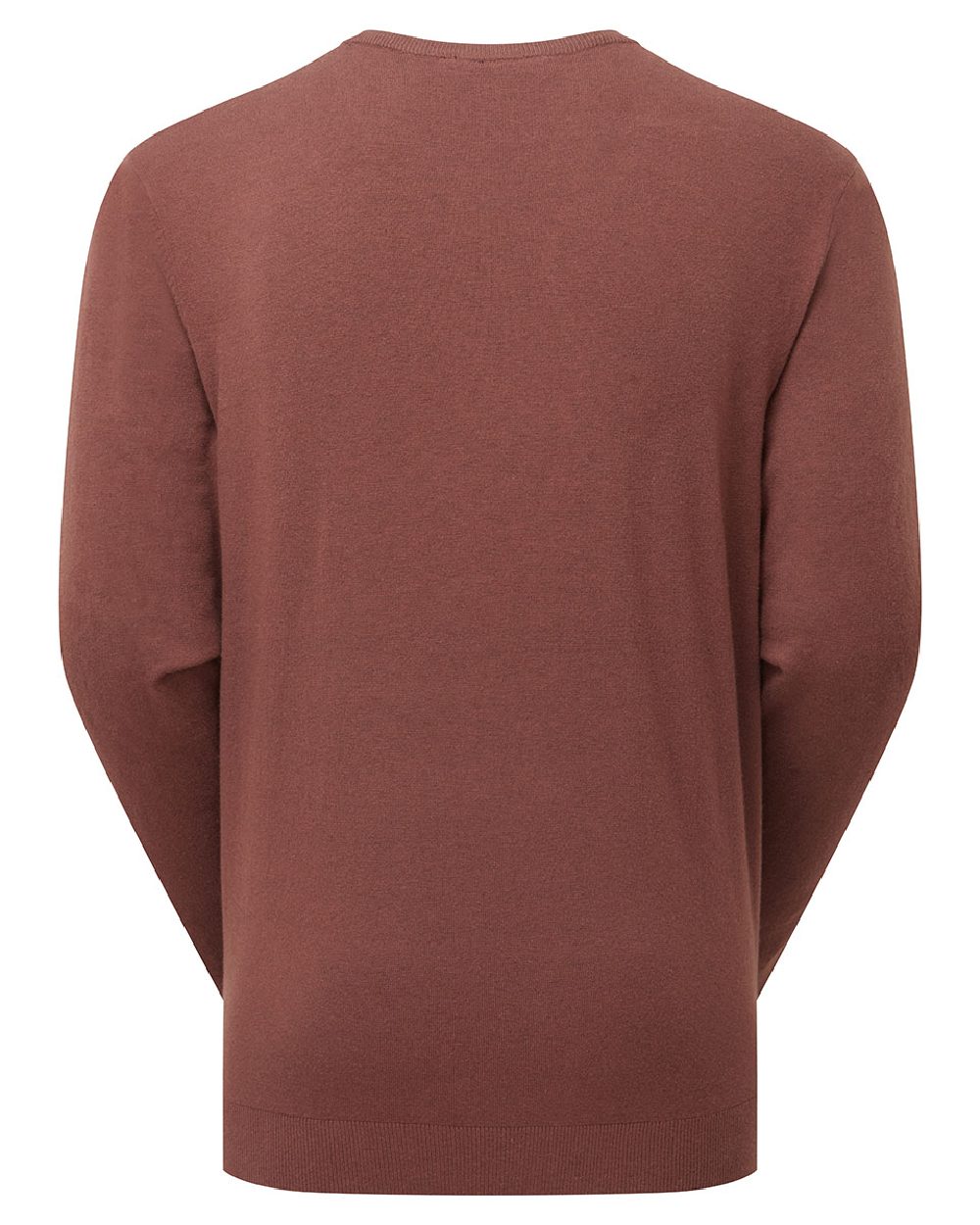 Oxblood coloured Ridgeline Mens Hartland Crew Knit Jumper on white background 
