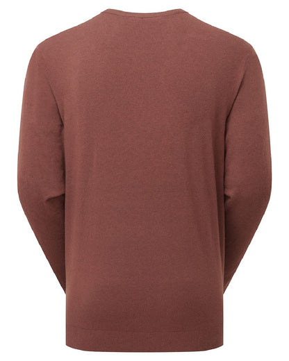 Oxblood coloured Ridgeline Mens Hartland Crew Knit Jumper on white background 
