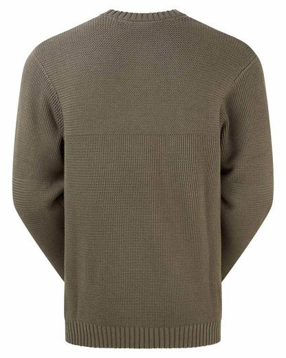 Moss coloured Ridgeline Mens Journeyman Knit Jumper on white background 