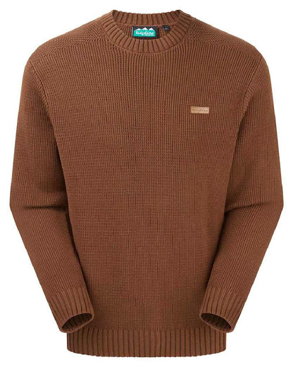 Nutmeg coloured Ridgeline Mens Journeyman Knit Jumper on white background 
