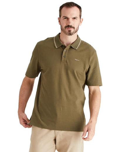 Ivy Green Coloured Ridgeline Mens Kilworth Polo Shirt on white background 