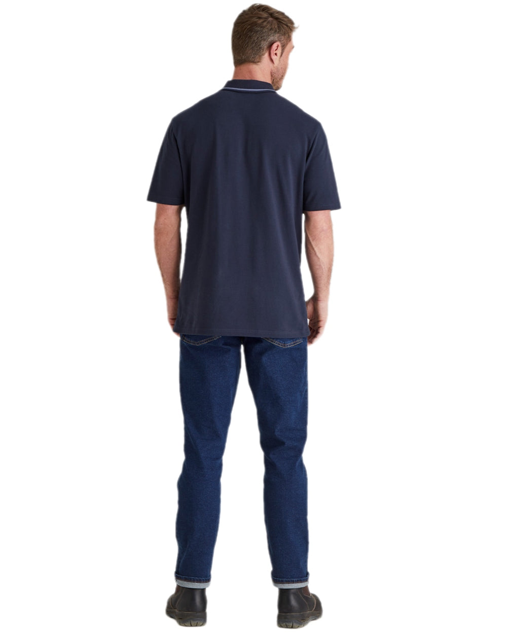 Navy Coloured Ridgeline Mens Kilworth Polo Shirt on white background 