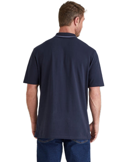 Navy Coloured Ridgeline Mens Kilworth Polo Shirt on white background 