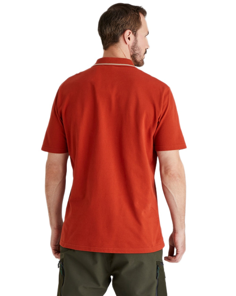 Russet Coloured Ridgeline Mens Kilworth Polo Shirt on white background 