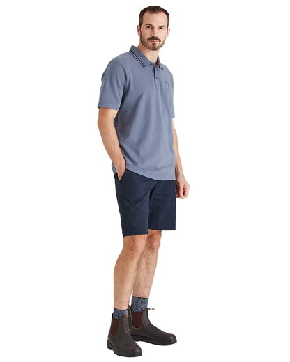 Storm Coloured Ridgeline Mens Kilworth Polo Shirt on white background 