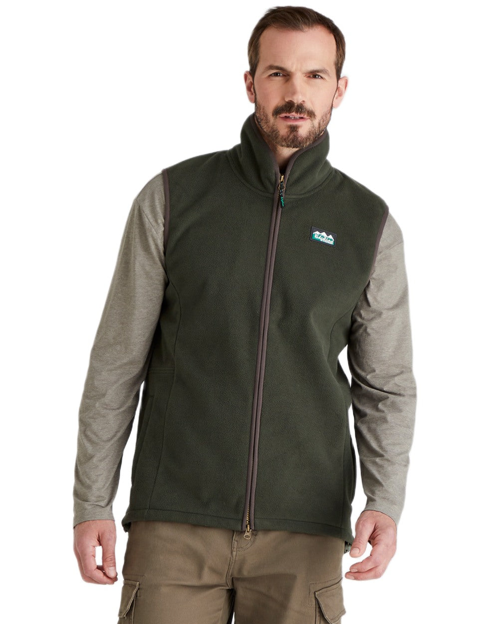 Deep Forest Coloured Ridgeline Mens Kodiak Gilet on white background 