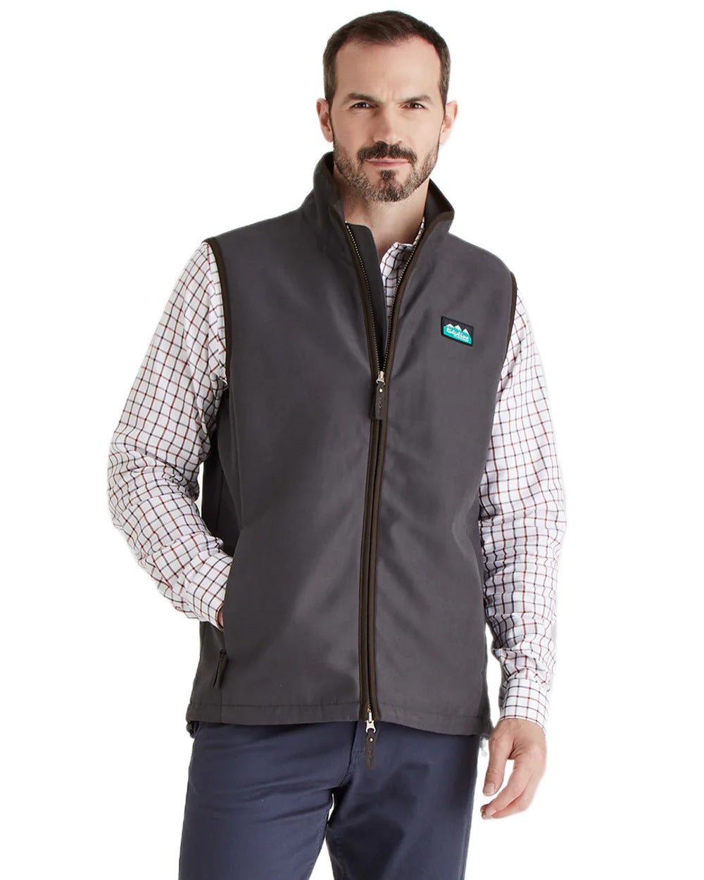 Shale Coloured Ridgeline Mens Monarch Gilet on white background 