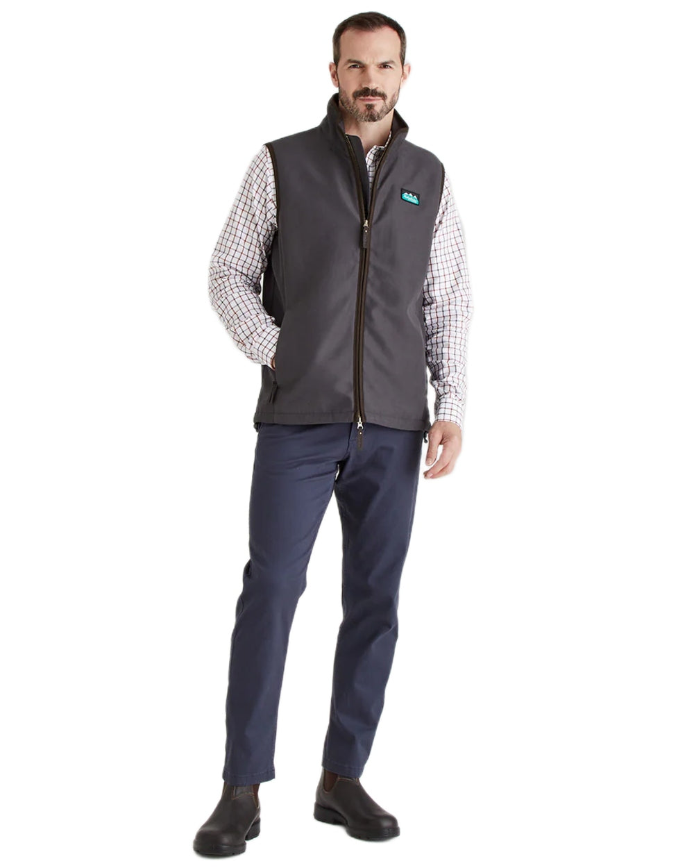 Shale Coloured Ridgeline Mens Monarch Gilet on white background 