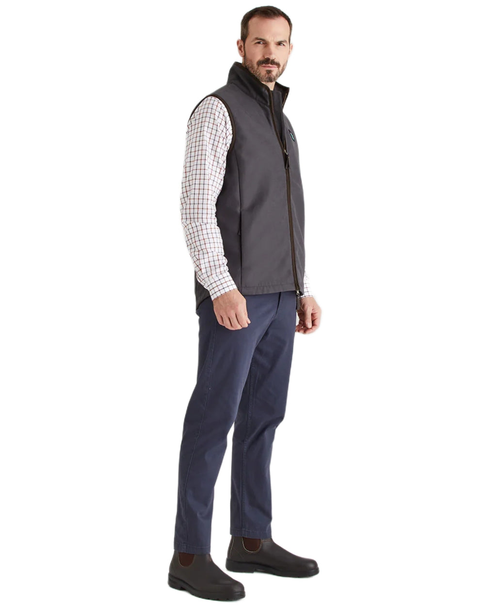 Shale Coloured Ridgeline Mens Monarch Gilet on white background 