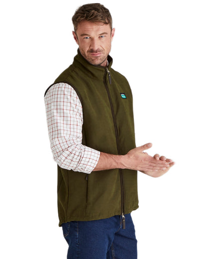 Teak coloured Ridgeline Mens Monarch Gilet on white background 
