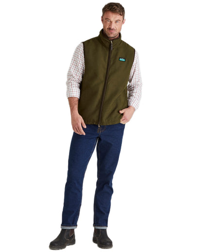 Teak coloured Ridgeline Mens Monarch Gilet on white background 