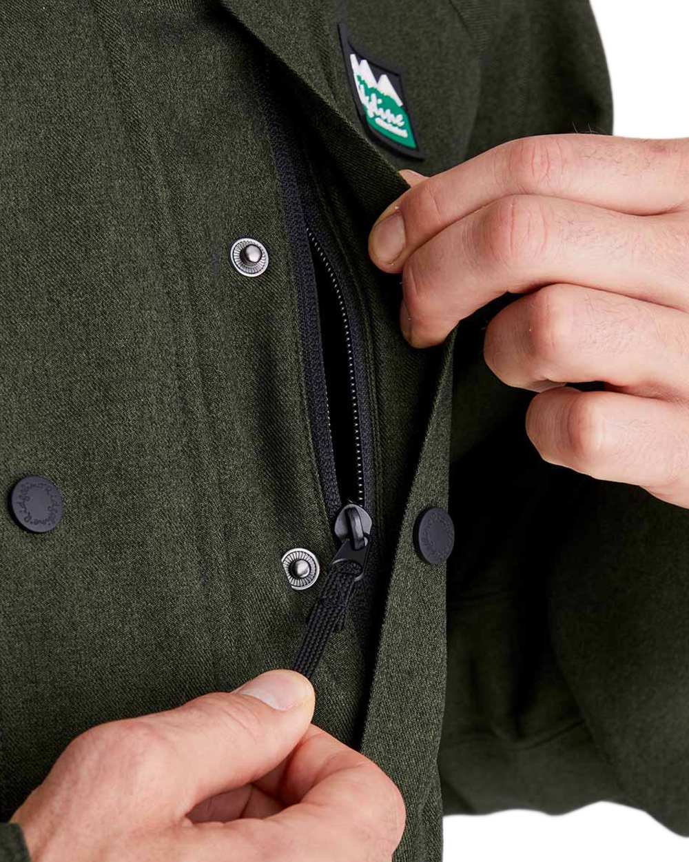 Deep Forest Marl coloured Ridgeline Mens Monsoon Light Jacket on white background 