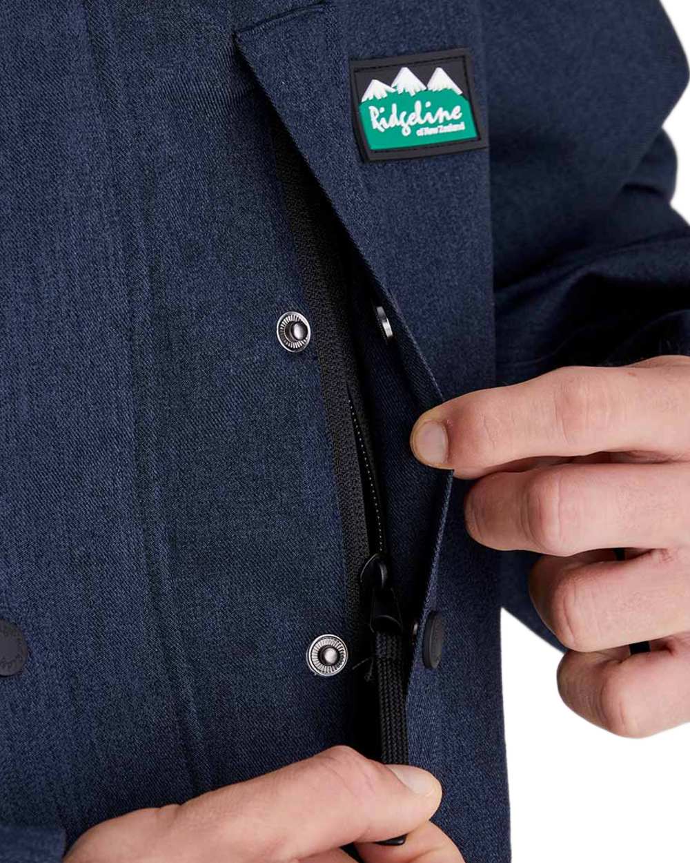Navy Marl coloured Ridgeline Mens Monsoon Light Jacket on white background 