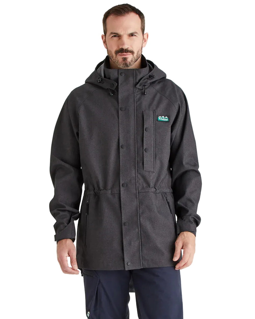 Shale Coloured Ridgeline Mens Monsoon Light Jacket on white background 