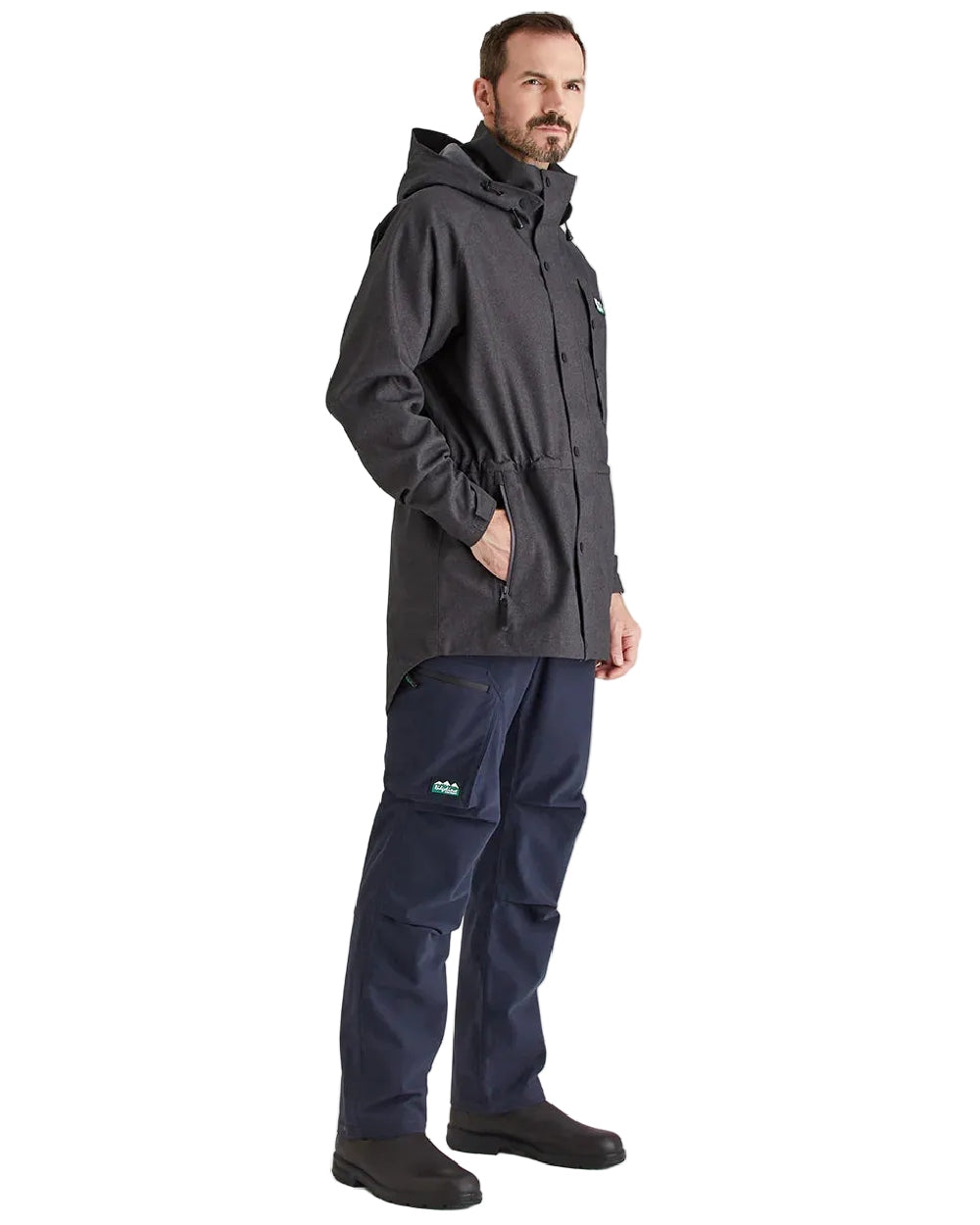 Shale Coloured Ridgeline Mens Monsoon Light Jacket on white background 