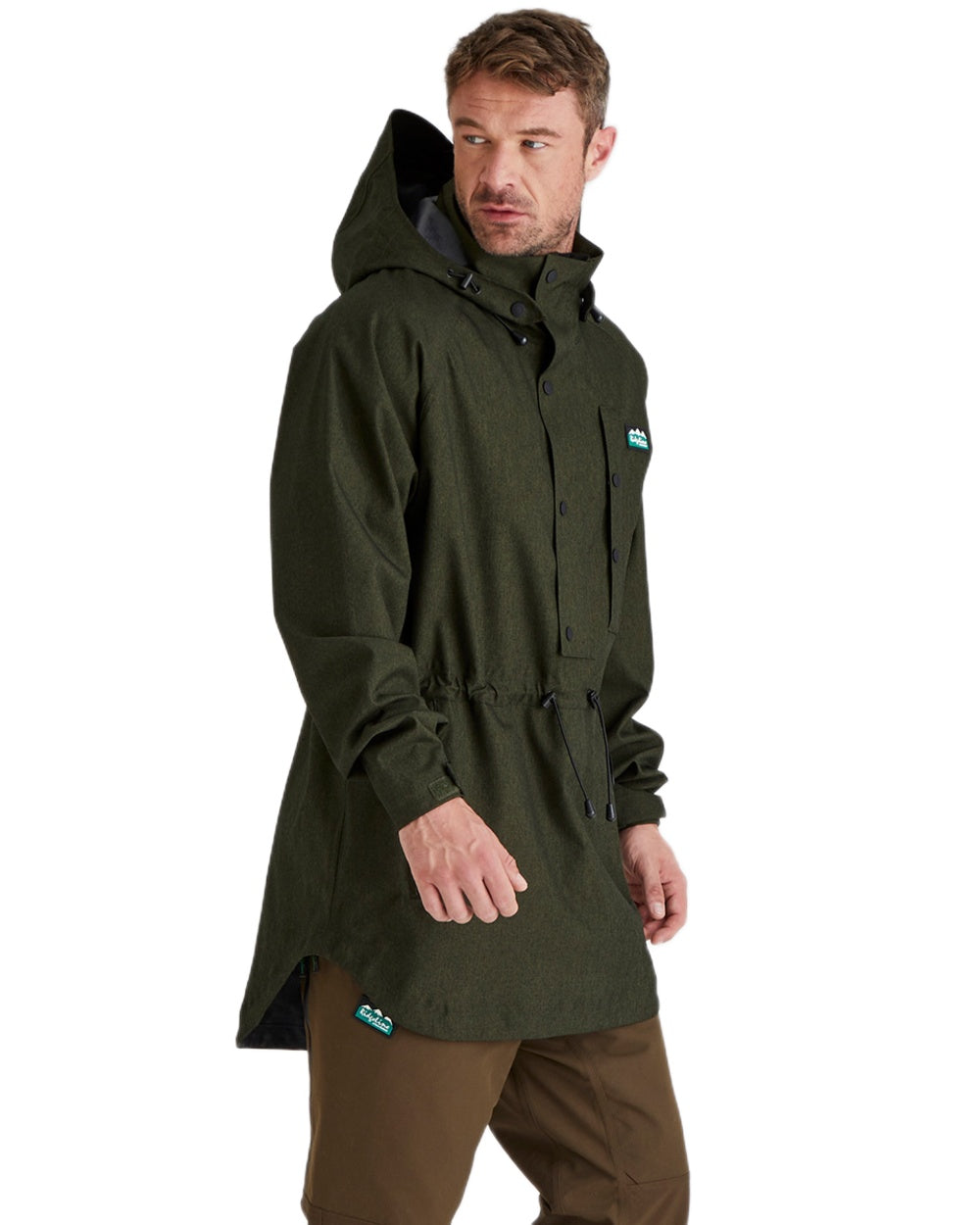 Deep Forest Marl coloured Ridgeline Mens Monsoon Light Smock on white background 