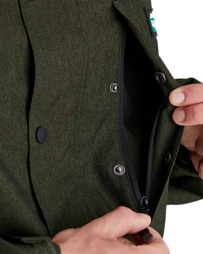 Deep Forest Marl coloured Ridgeline Mens Monsoon Light Smock on white background 