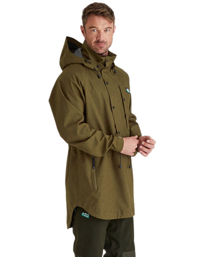 Teak coloured Ridgeline Mens Monsoon Light Smock on white background 