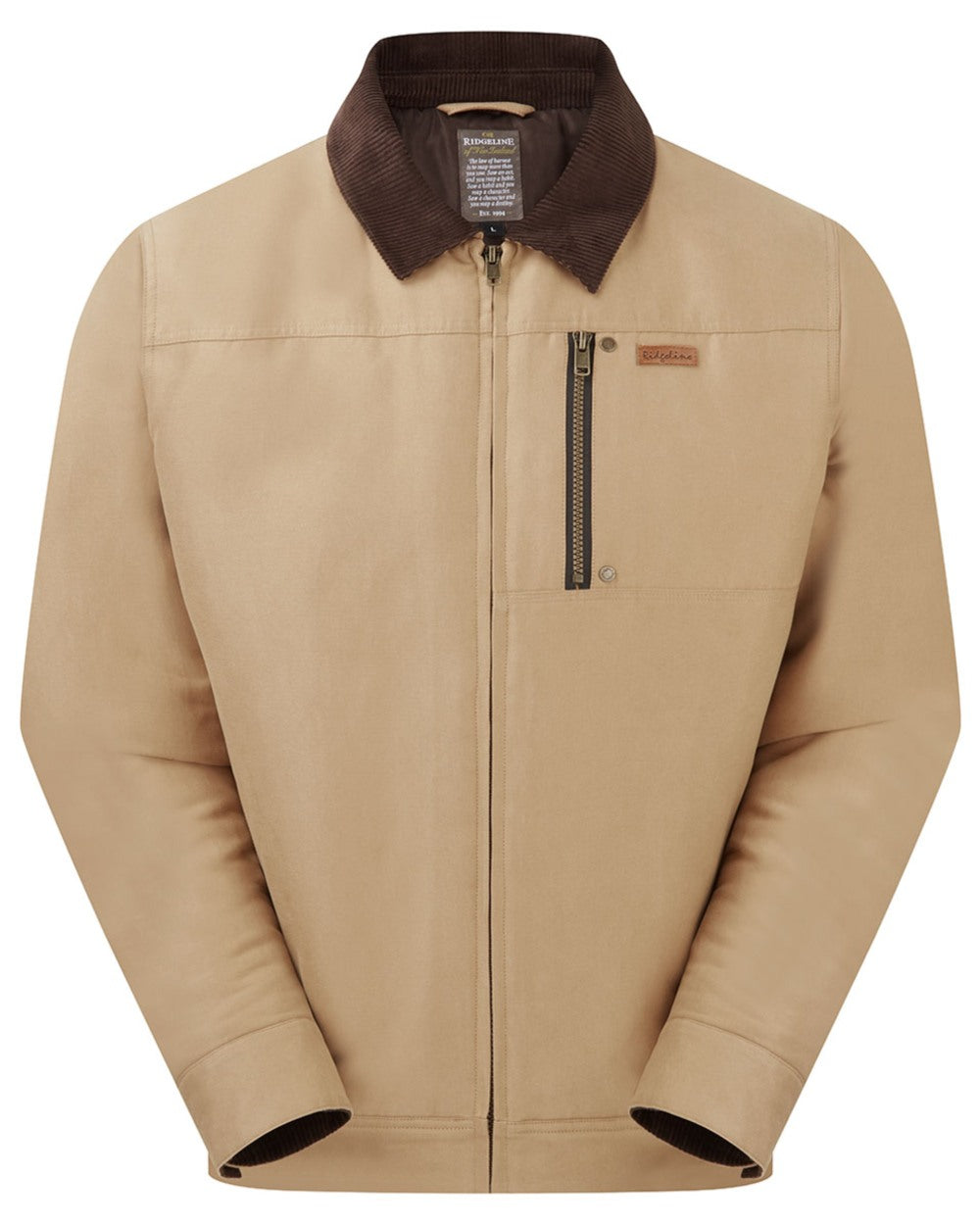 Sienna coloured Ridgeline Mens Montana Work Coat on white background 