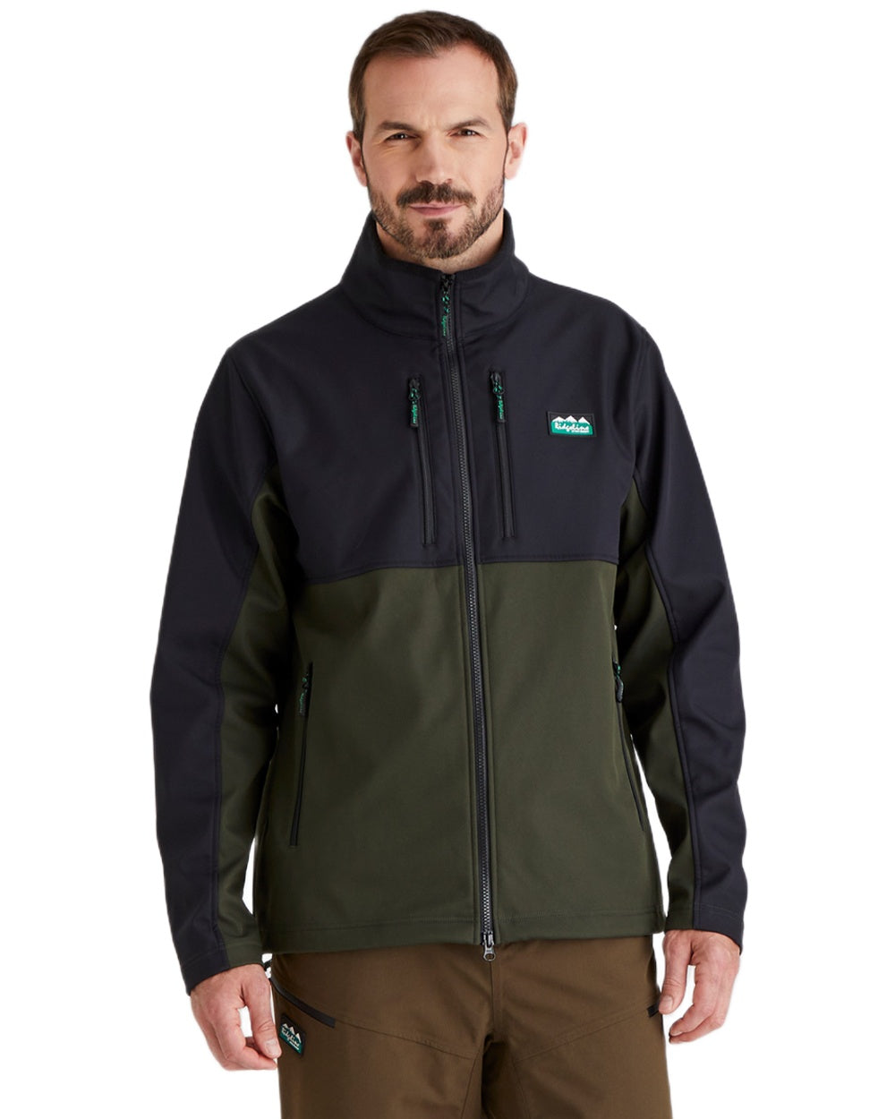 Deep Forest Coloured Ridgeline Mens Ranger Jacket on white background 