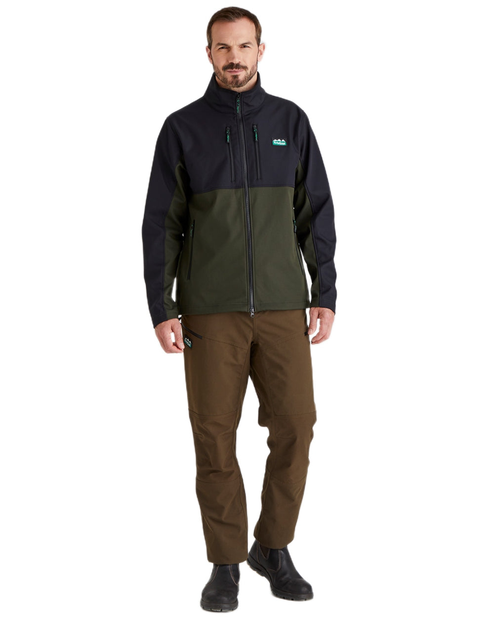 Deep Forest Coloured Ridgeline Mens Ranger Jacket on white background 