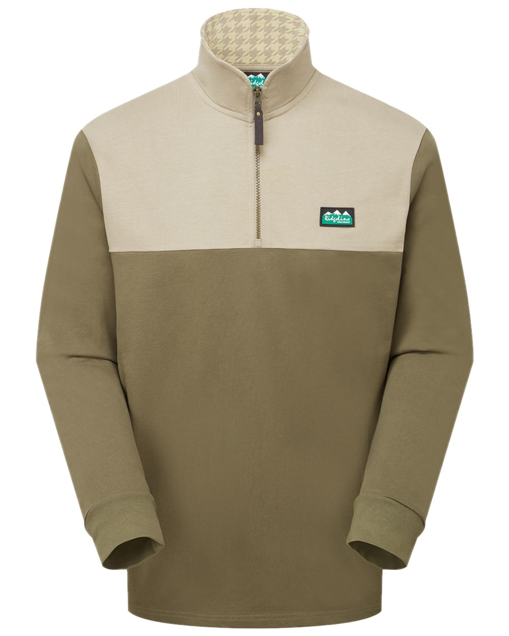Ivy Green Multi Coloured Ridgeline Mens Salthouse Quarter Zip Top on white background 