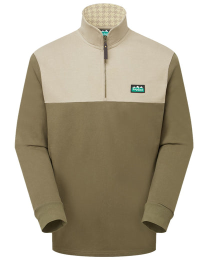 Ivy Green Multi Coloured Ridgeline Mens Salthouse Quarter Zip Top on white background 