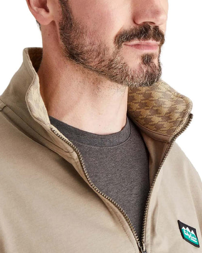 Ivy Green Multi Coloured Ridgeline Mens Salthouse Quarter Zip Top on white background 