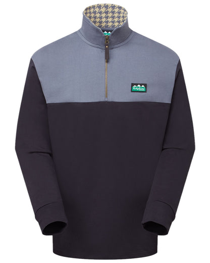Navy Multi Coloured Ridgeline Mens Salthouse Quarter Zip Top on white background 