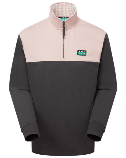 Shale Multi Coloured Ridgeline Mens Salthouse Quarter Zip Top on white background 
