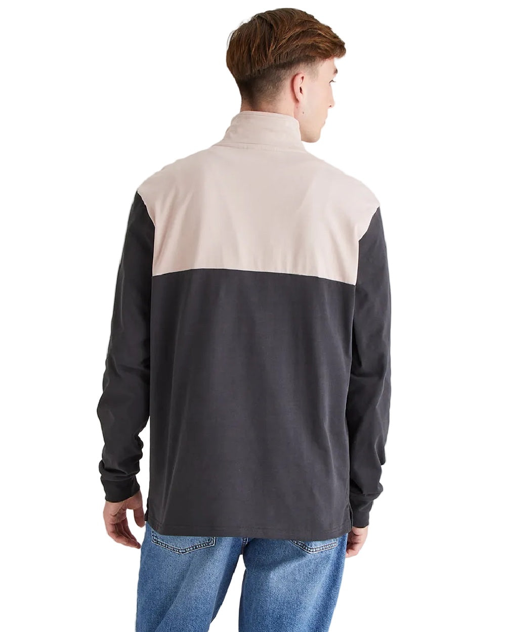 Shale Multi Coloured Ridgeline Mens Salthouse Quarter Zip Top on white background 