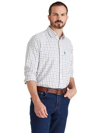 Deep Forest coloured Ridgeline Mens Sedgebrook Shirt on white background 