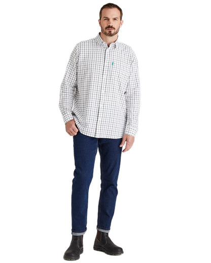 Deep Forest coloured Ridgeline Mens Sedgebrook Shirt on white background 
