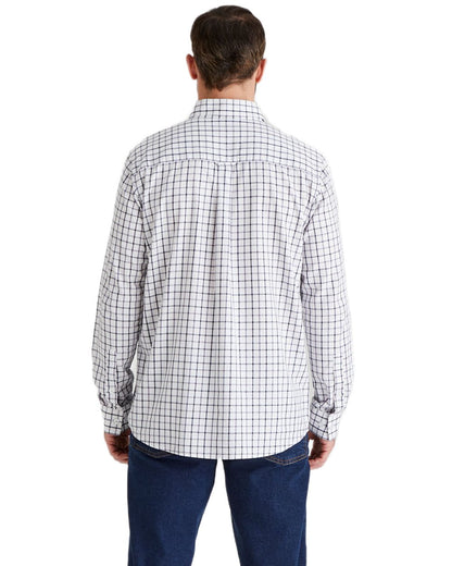 Navy coloured Ridgeline Mens Sedgebrook Shirt on white background 