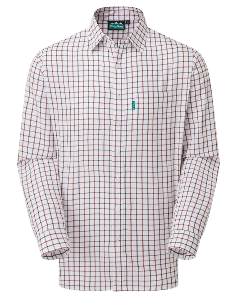 Shale Deep Russet Coloured Ridgeline Mens Sedgebrook Shirt on white background 