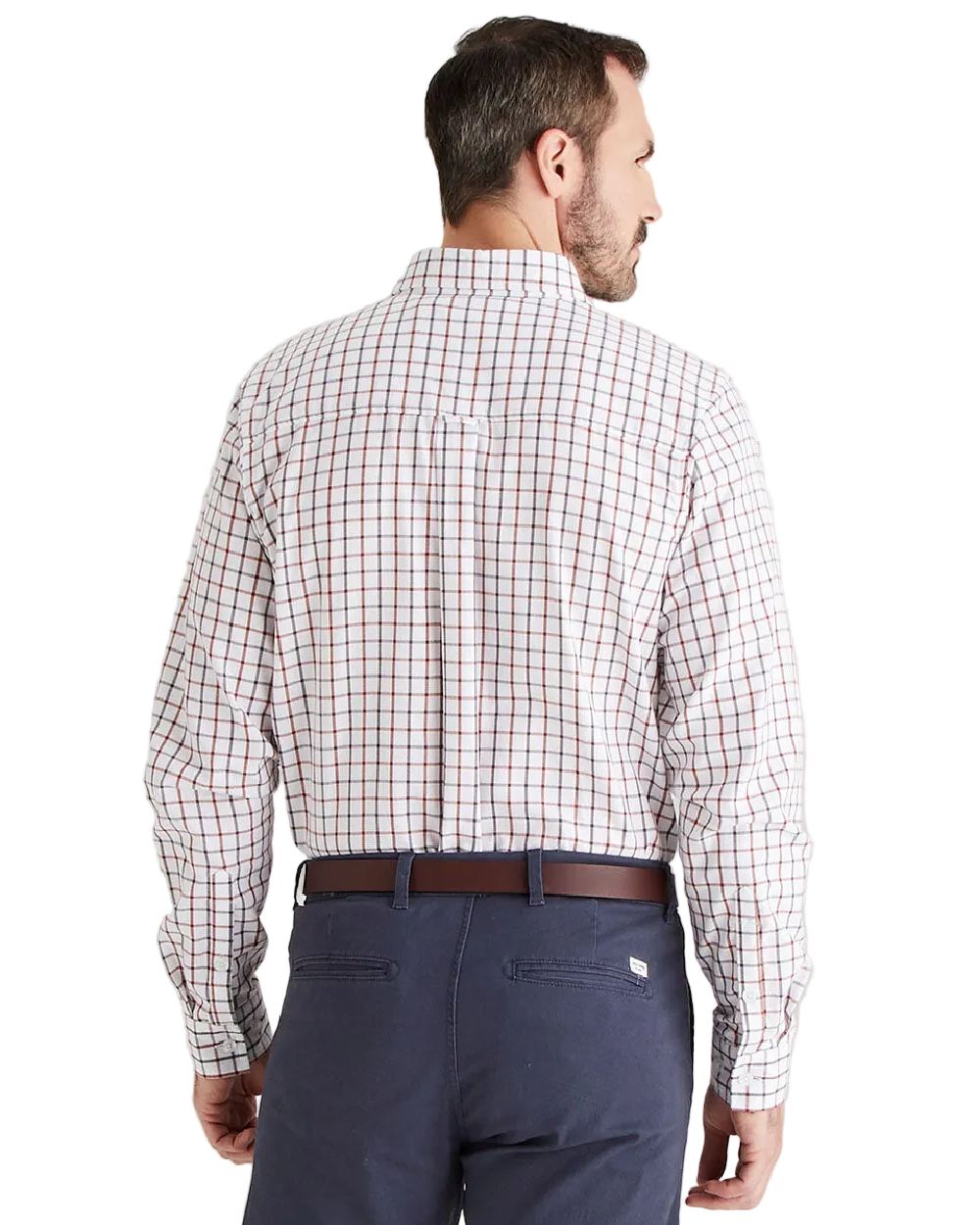 Shale Deep Russet Coloured Ridgeline Mens Sedgebrook Shirt on white background 