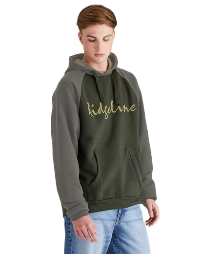 Deep Forest Mix Coloured Ridgeline Mens Signature Hoodie on white background 