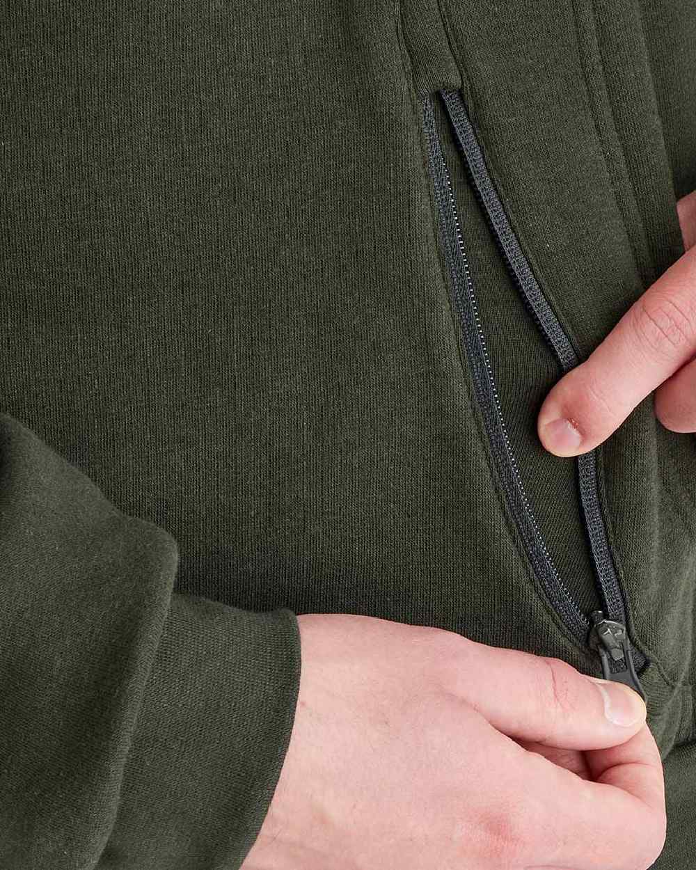 Deep Forest Coloured Ridgeline Mens Signature Hoodie on white background 