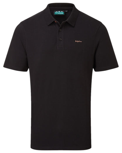 Black Coloured Ridgeline Mens Signature Polo Shirt on white background 