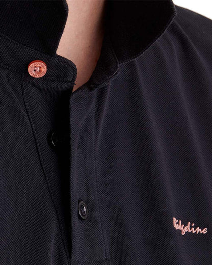 Black Coloured Ridgeline Mens Signature Polo Shirt on white background 