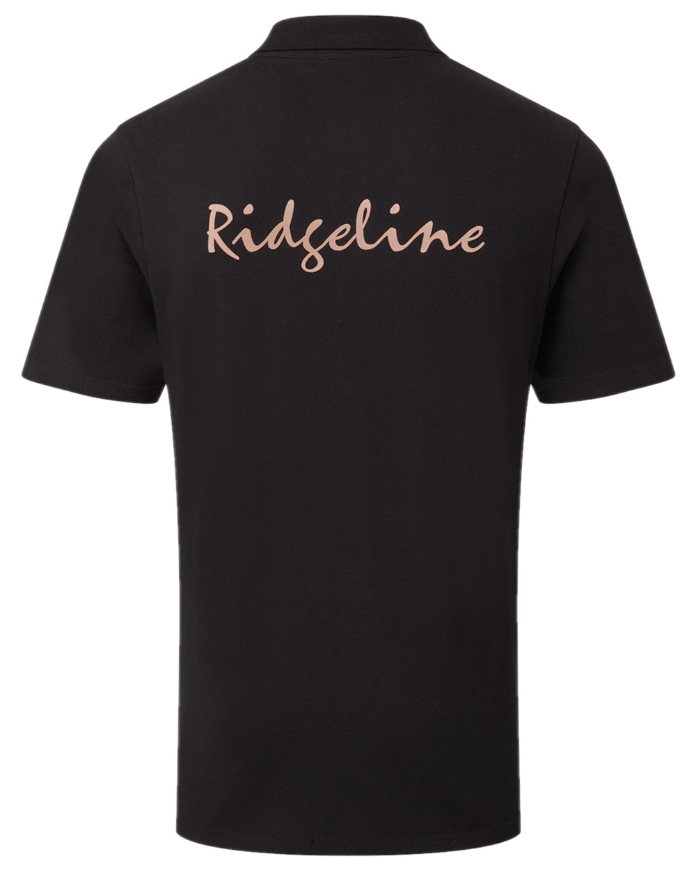 Black Coloured Ridgeline Mens Signature Polo Shirt on white background 