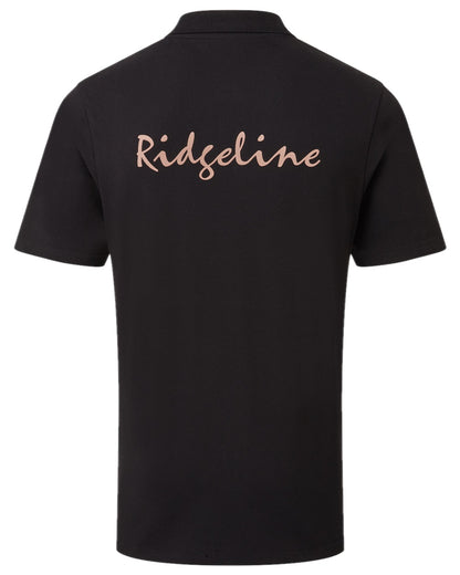 Black Coloured Ridgeline Mens Signature Polo Shirt on white background 