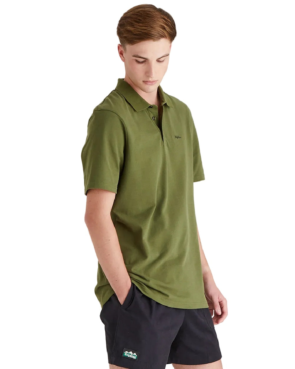Fern Green Coloured Ridgeline Mens Signature Polo Shirt on white background 