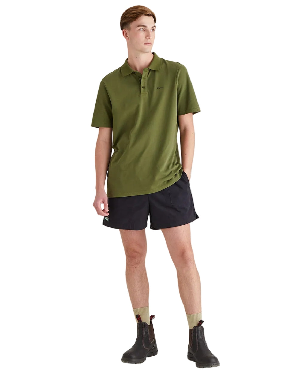 Fern Green Coloured Ridgeline Mens Signature Polo Shirt on white background 