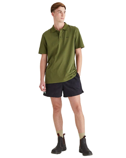 Fern Green Coloured Ridgeline Mens Signature Polo Shirt on white background 