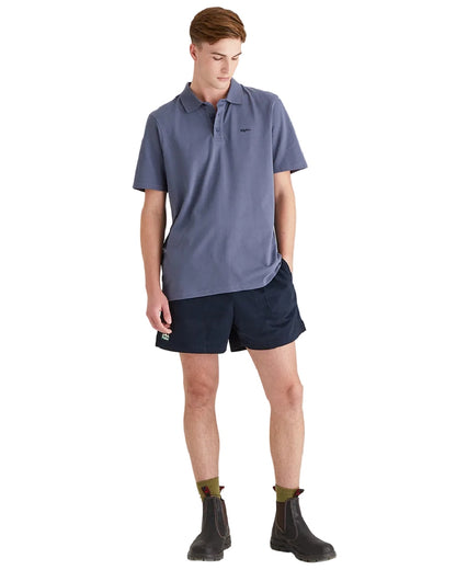 Storm Coloured Ridgeline Mens Signature Polo Shirt on white background 