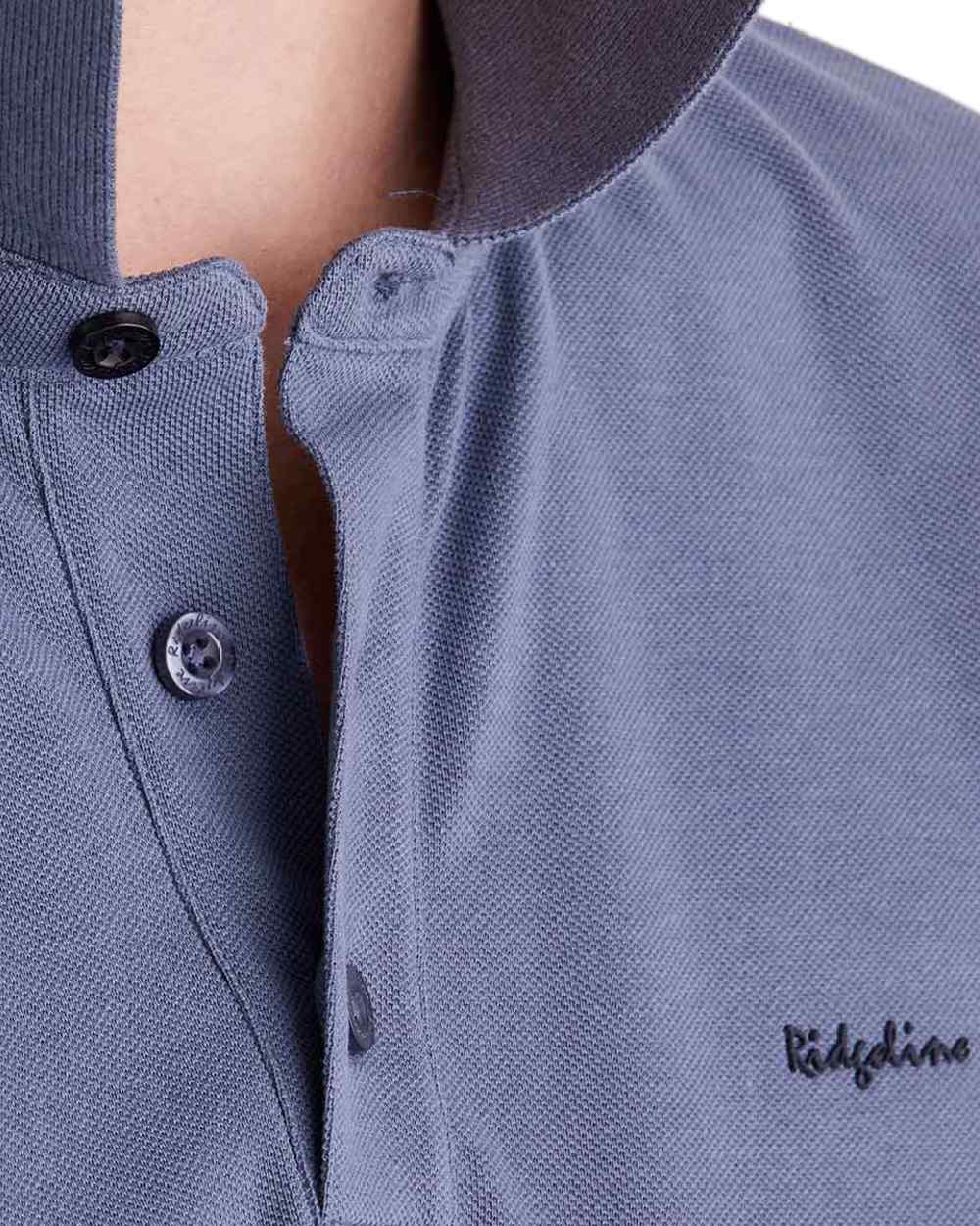 Storm Coloured Ridgeline Mens Signature Polo Shirt on white background 