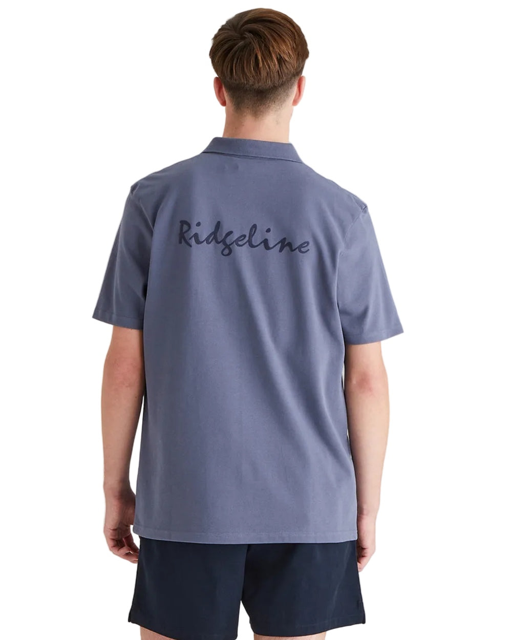 Storm Coloured Ridgeline Mens Signature Polo Shirt on white background 